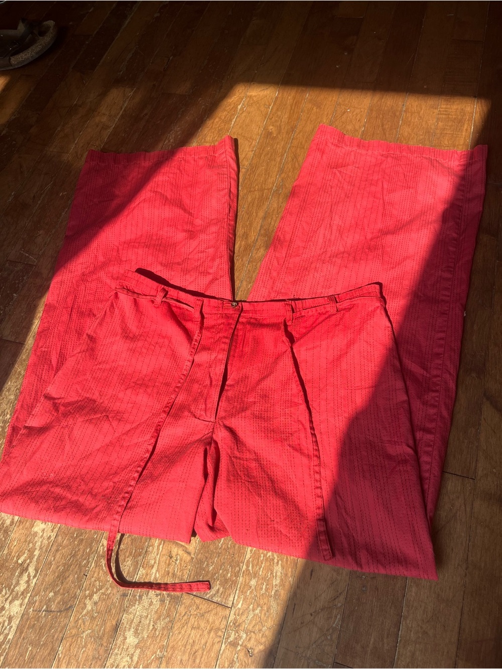 Vintage SOLOLA Red Striped Flare Pants Size 38 Y2K 100% cotton